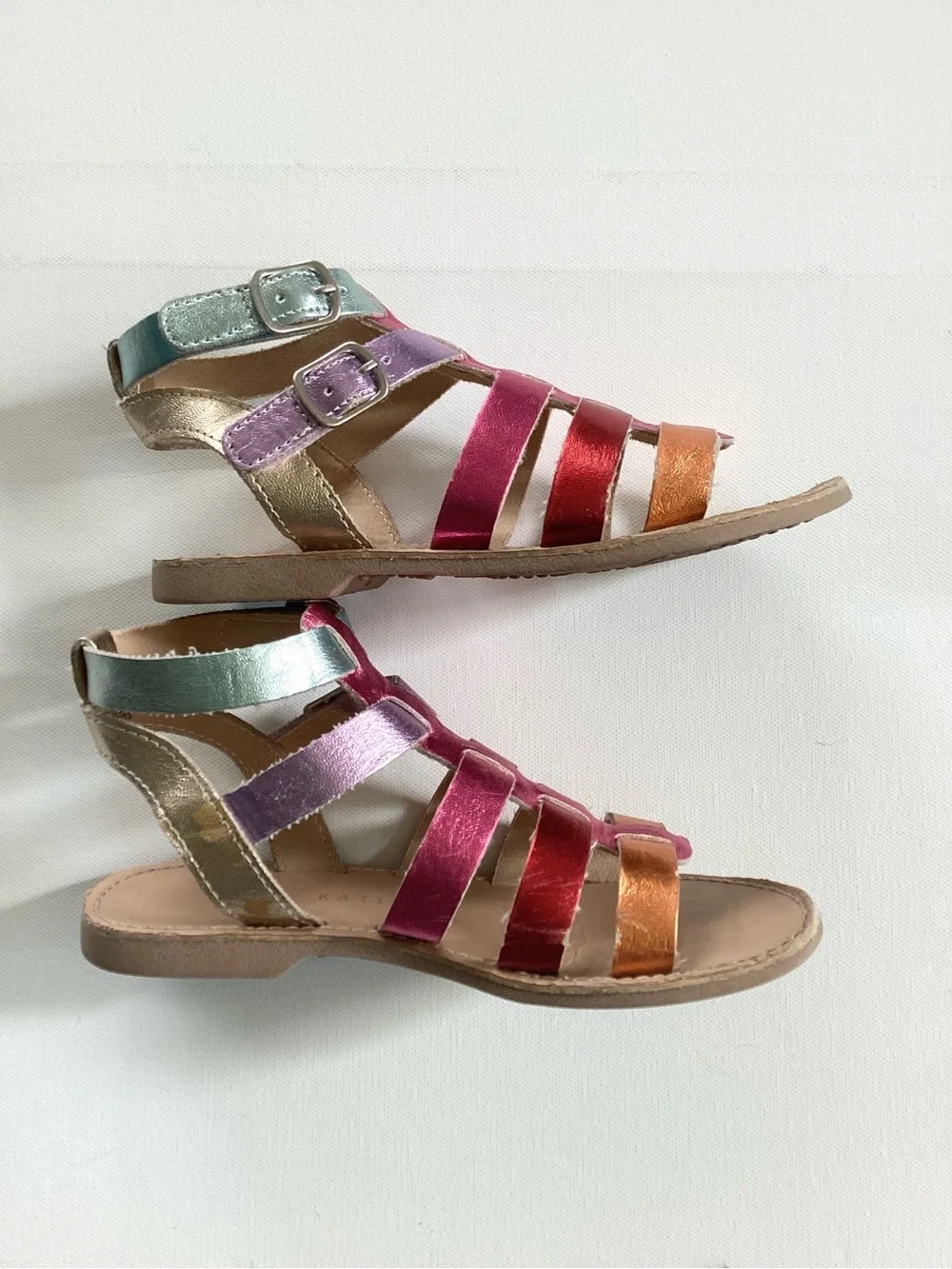 Kelly & Katie Metallic Rainbow Strappy Sandals